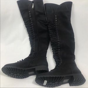 Windsor Women's Black Combat Boots